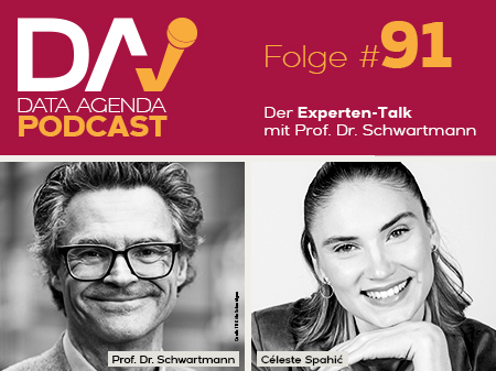 Podcast-Folge 91 der Data Agenda mit Prof. Dr. Schwartmann und Céleste Spahić im Experten-Talk über Daten und Digitalisierung.