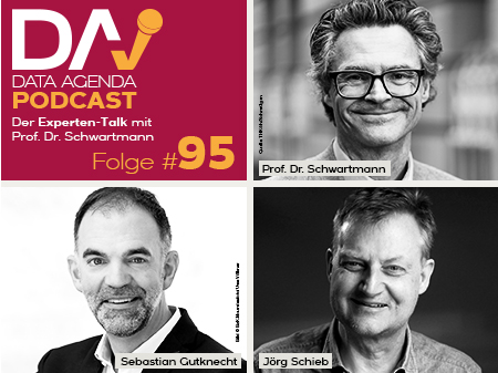 Data Agenda Podcast Folge 95 mit Prof. Dr. Schwartmann, Sebastian Gutknecht und Jörg Schieb im Experten-Talk über aktuelle Datenthemen