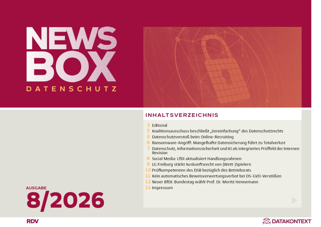 Cover Datenschutz-Newsbox 8/2026